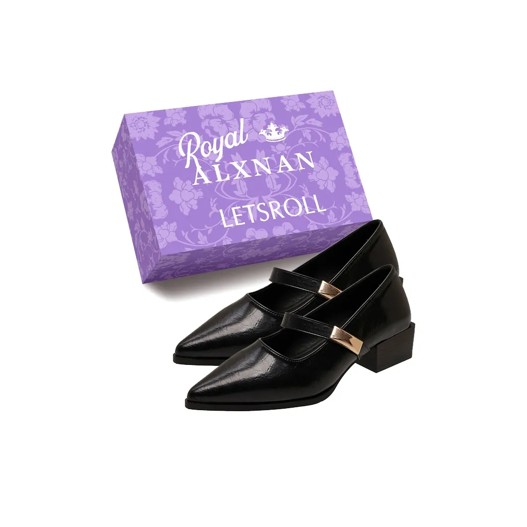 ALXNAN Квадратный каблук Mary Jane Женские туфли