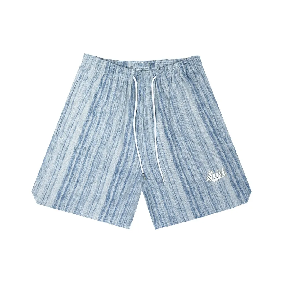 SWISH THE BALL IN Denim Shorts Unisex Light Blue