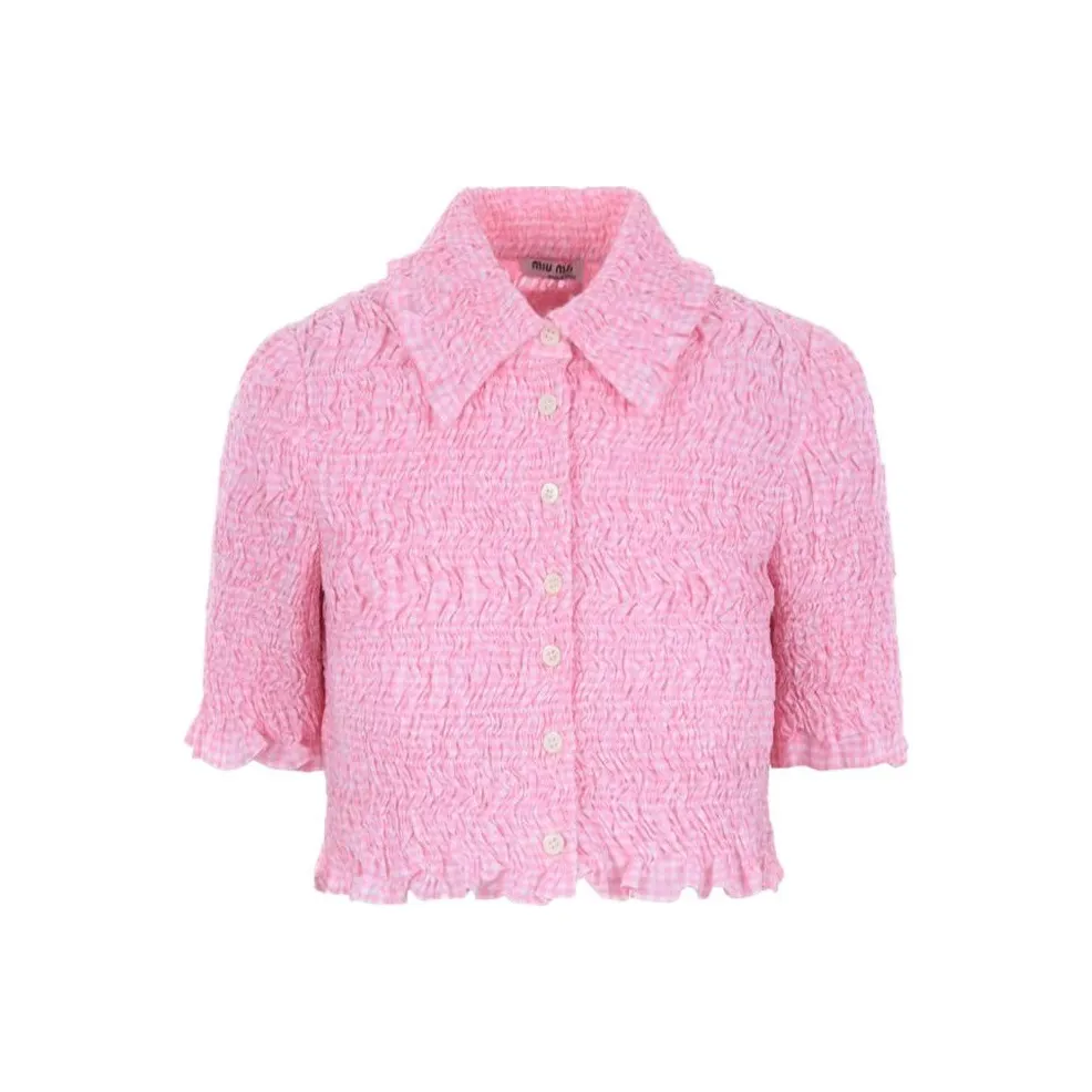 MIU MIU SS22 Crop Tops Women's Pink