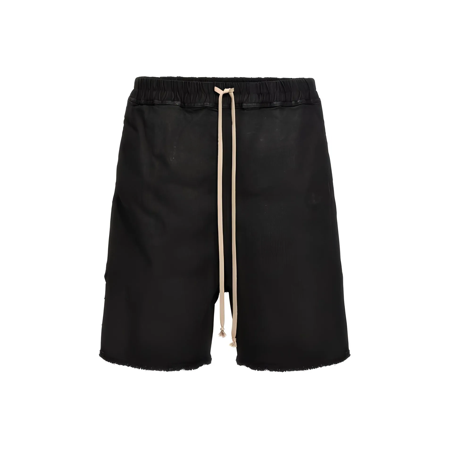 RICK OWENS Long Boxers Waxed denim Shorts