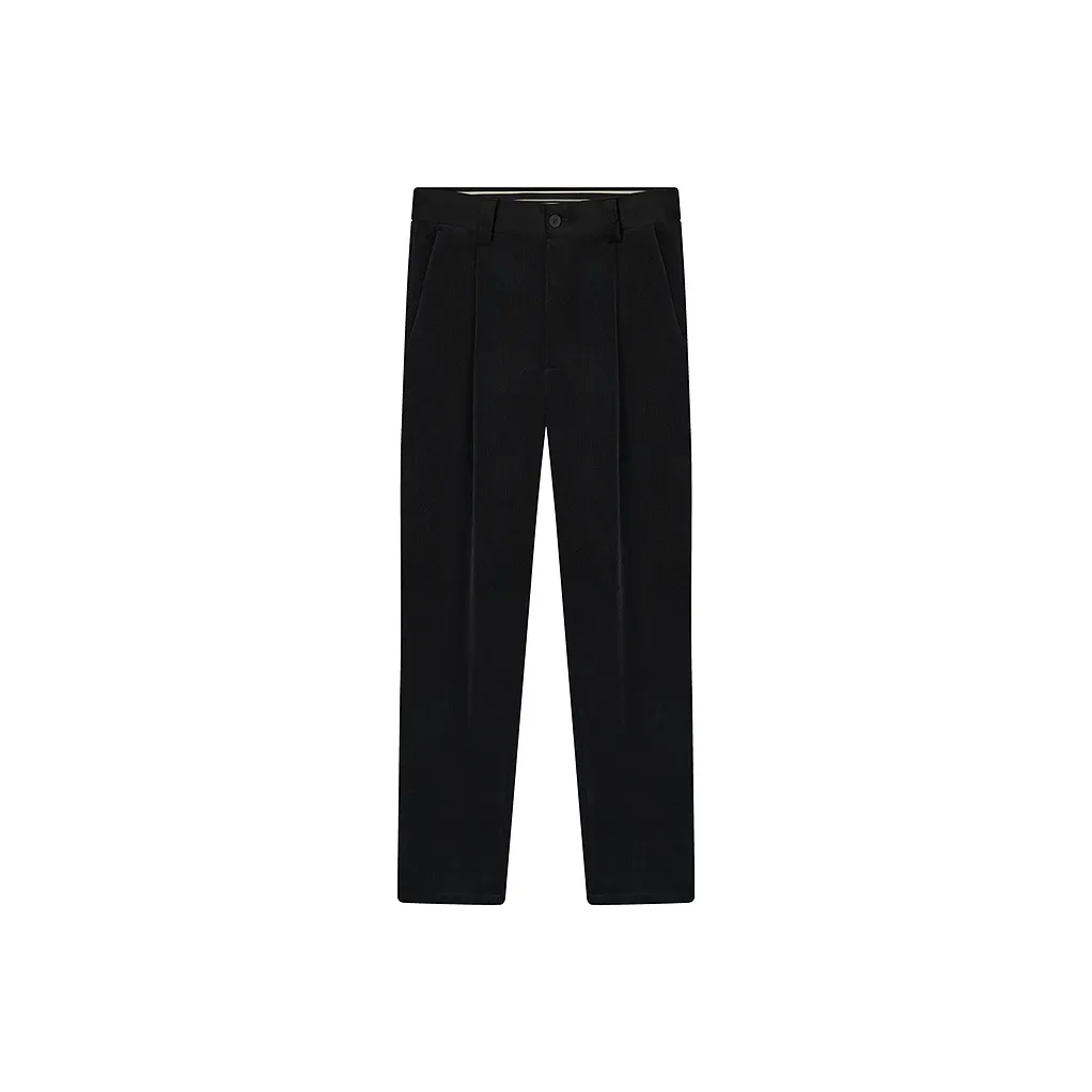 SEVEN Velvet Cotton Height Increasing Cutoff Pants Casual Pants Fall Winter Men's Black
