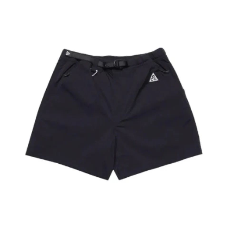 Nike Acg Logo Belted Nylon Straight Leg Shorts Black