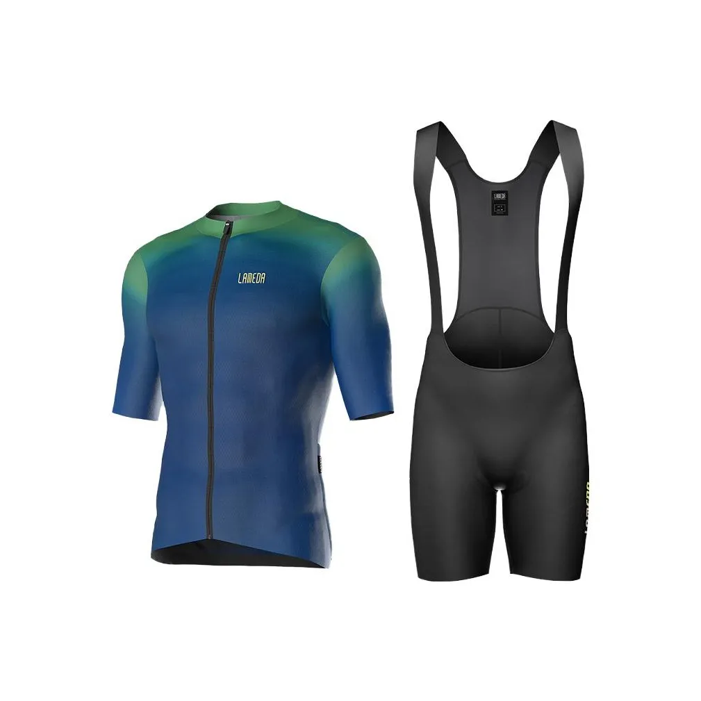 LAMBDA Электрический Синий+Черный Мужской Велосипедный Костюм
