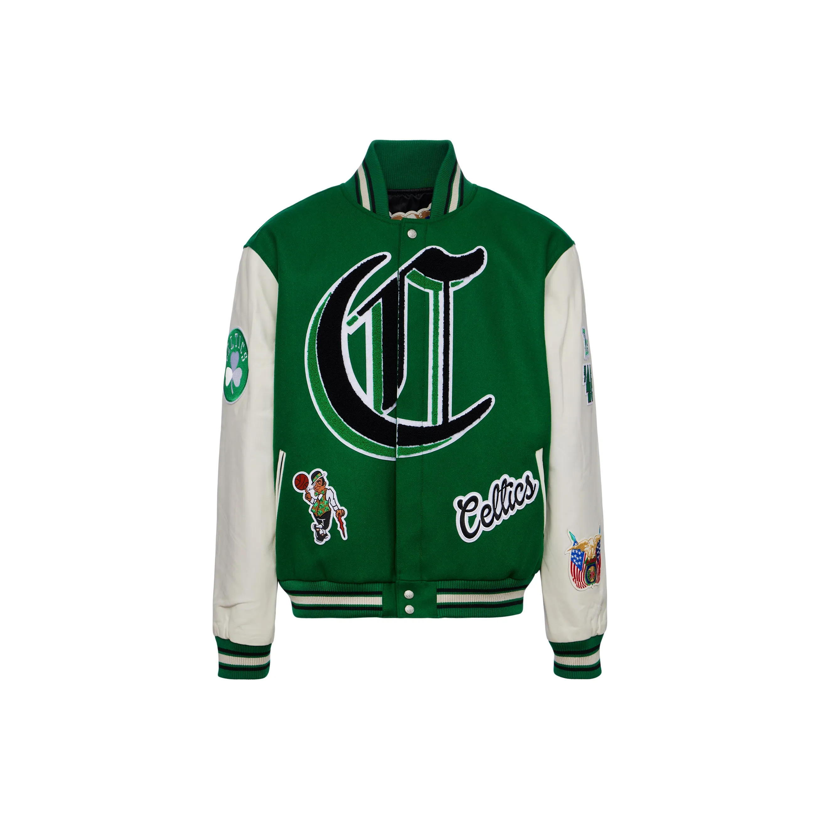 JEFF HAMILTON Boston Celtics Colour block Bomber Jacket