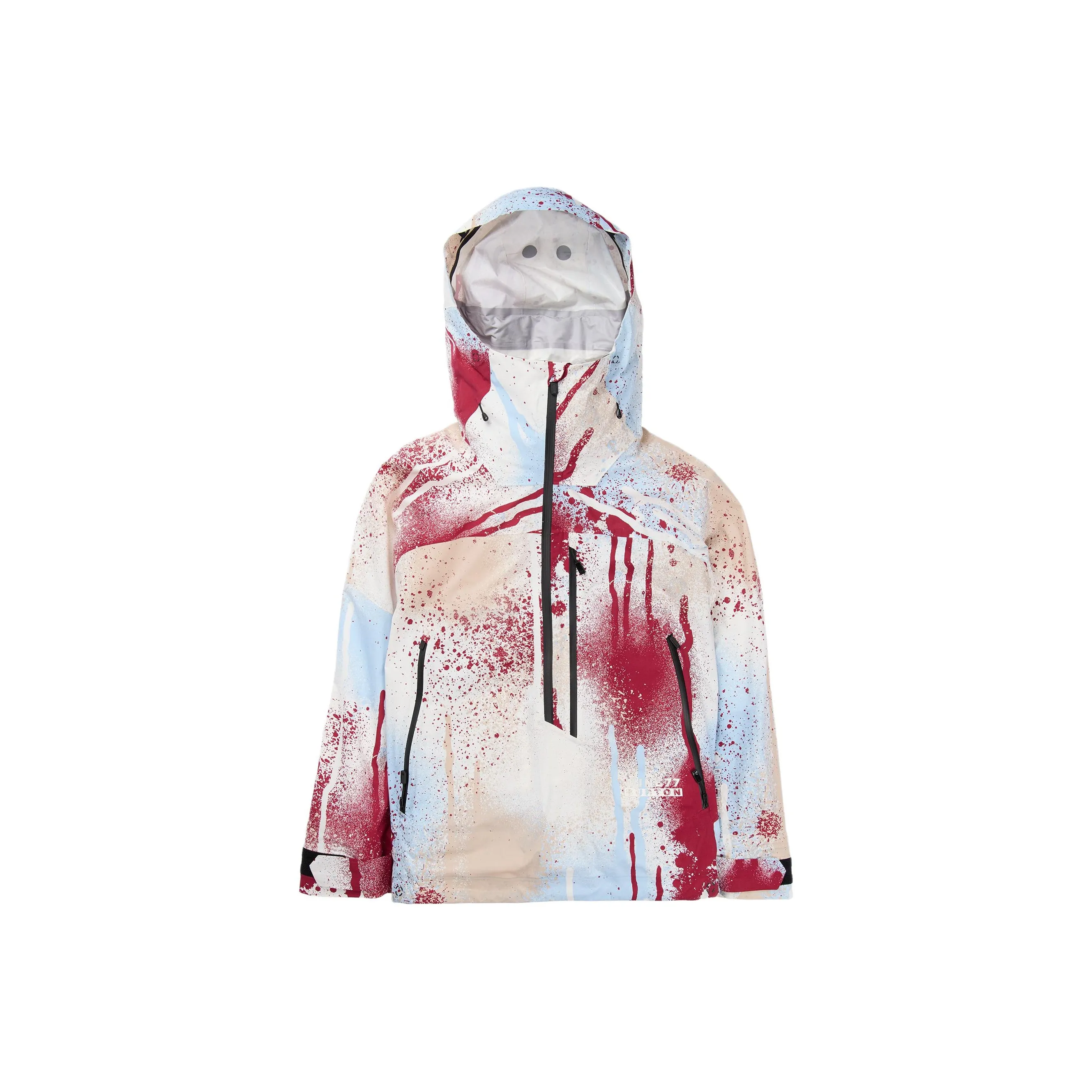 BURTON MINE77 SS24 GORE TEX 3L C KNIT Ski Top Unisex White Spray Paint