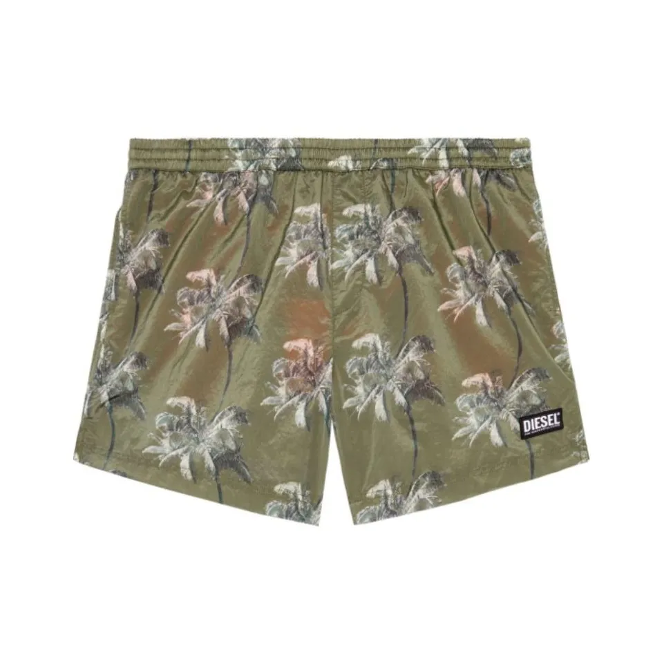DIESEL Bmbx Rio 41cm Parachute Palm Tree Printed Swim Shorts