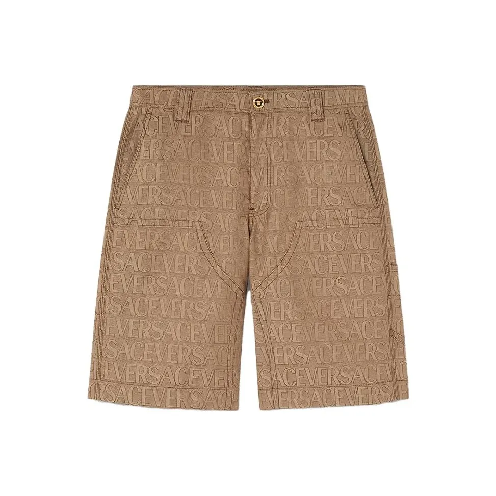 VERSACE Allover Jacquard High Waist Bermuda Shorts