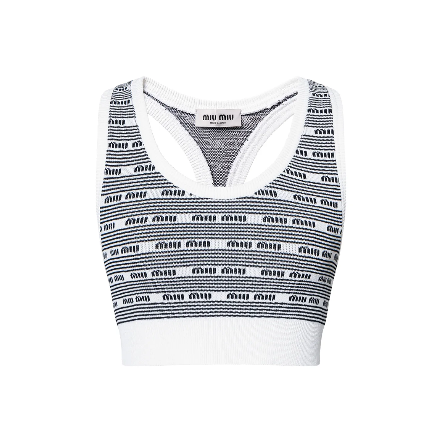 MIU MIU Черный/Белый Женские Майки