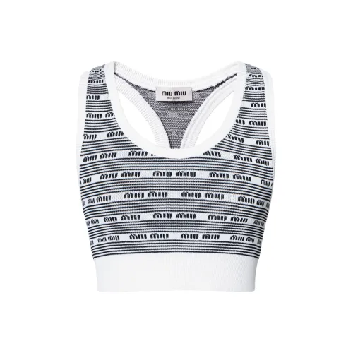 MIU MIU Черный/Белый Женские Майки