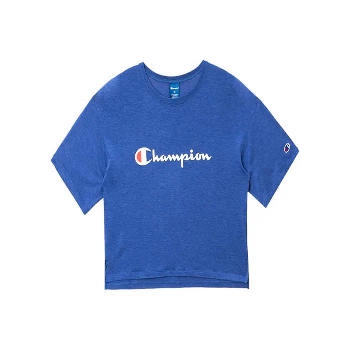 Champion Straight Fit T-Shirt Японская версия Женская Blue