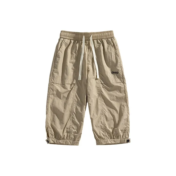 Jeep Mid Rise Lace Up 7/8 Casual Shorts Unisex