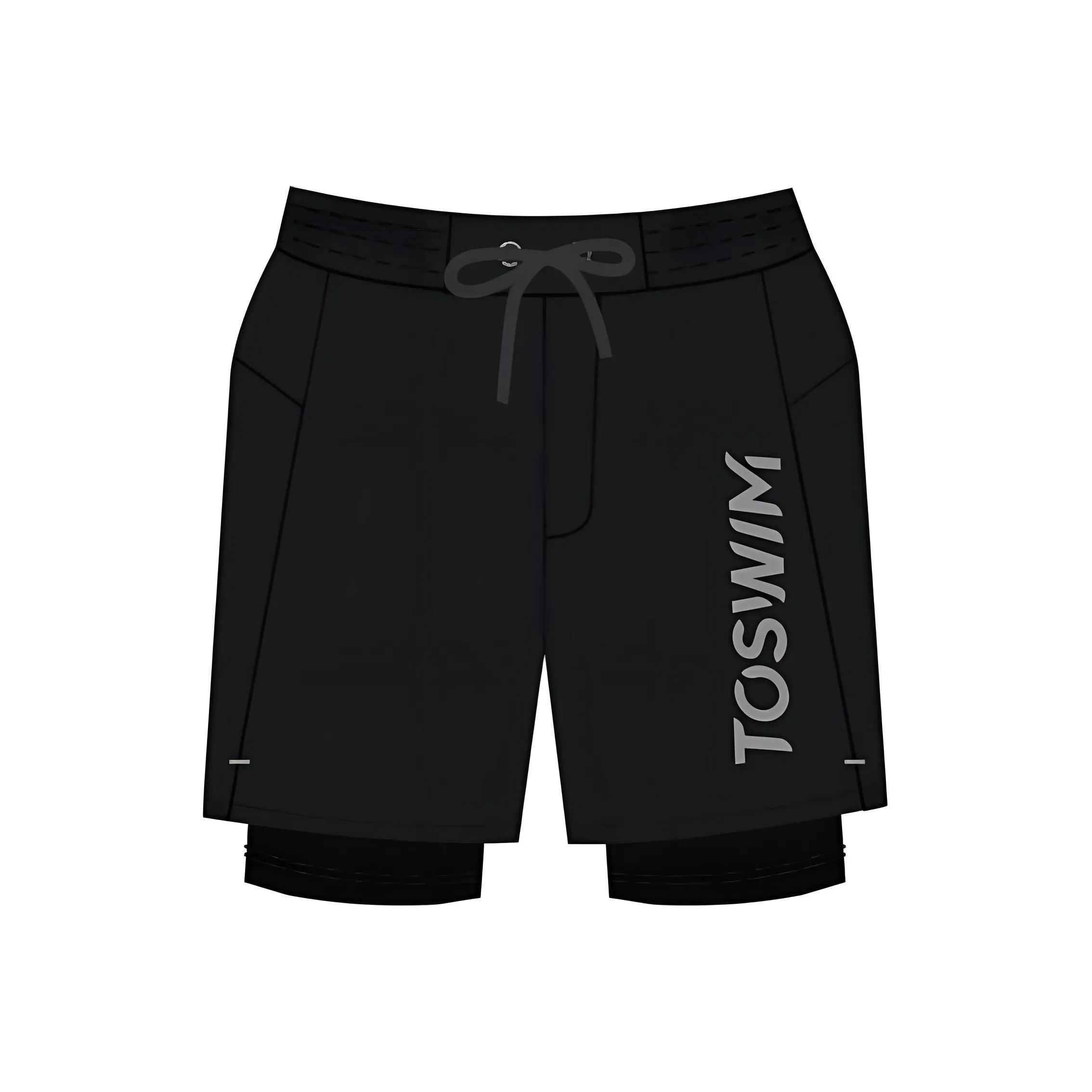 TOSWIM Beach Shorts Men's Tranquil Ink Black