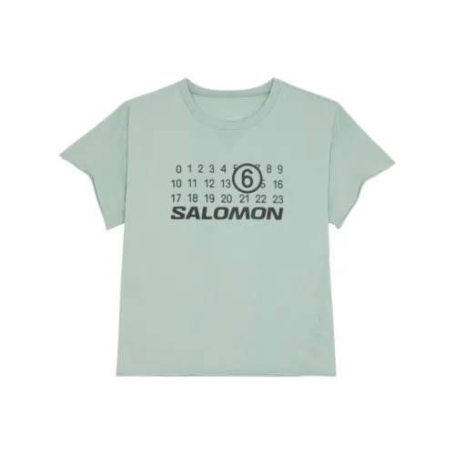MM6 Maison Margiela SALOMON Collaboration Бирюзовые Женские Т-рубашки