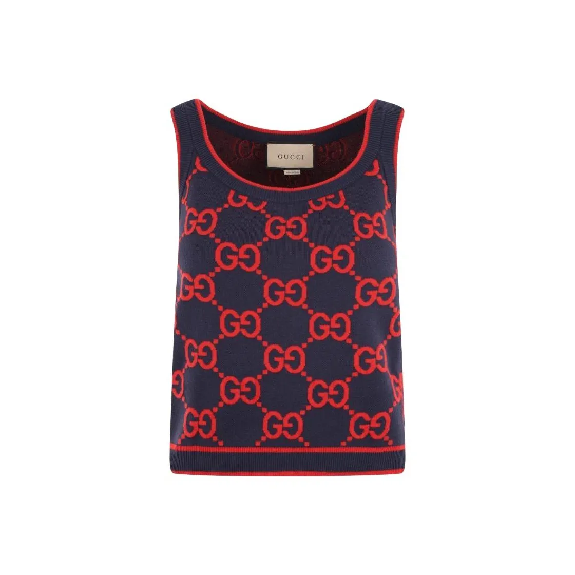 GUCCI Tank Top Women's Blue Red