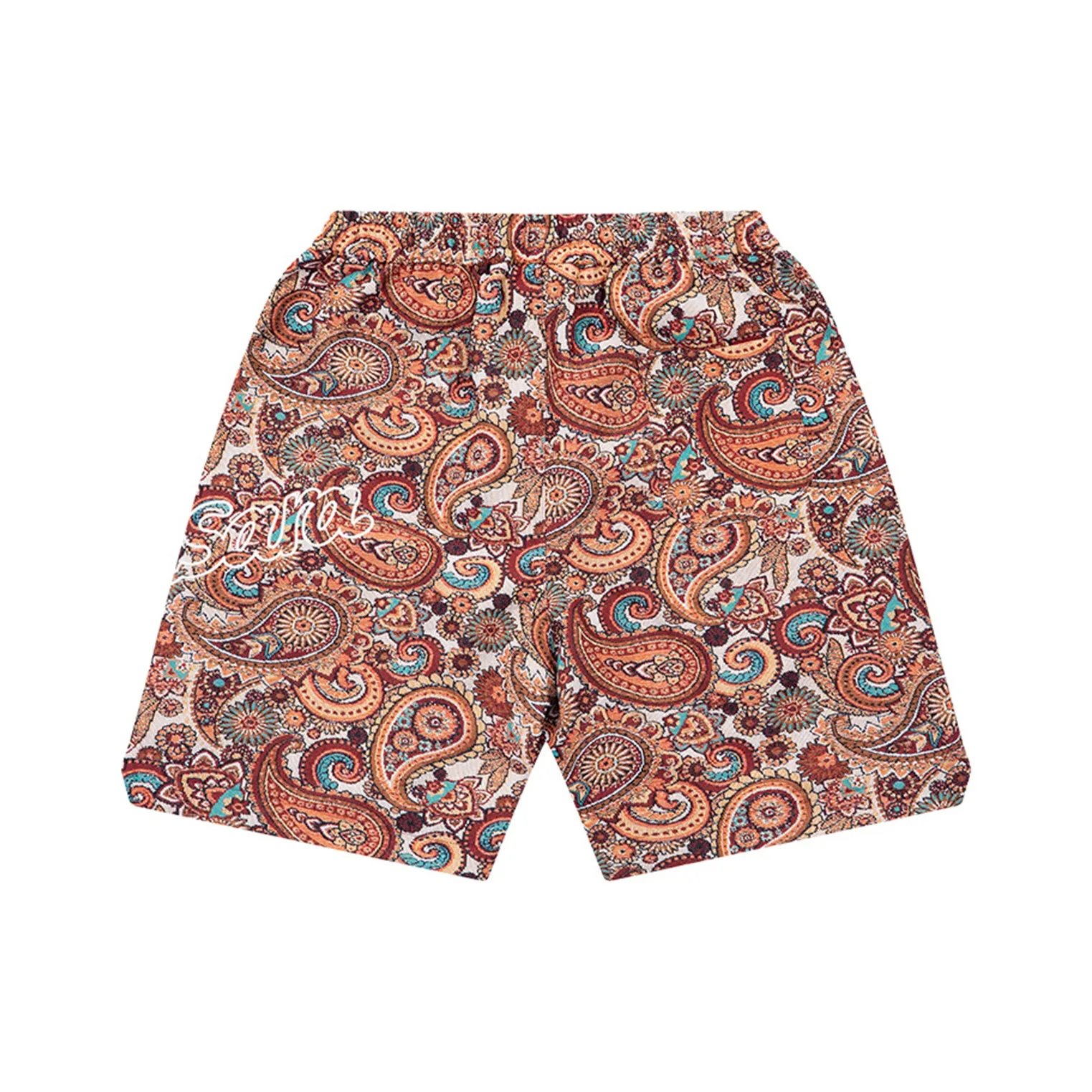 PAULASARA Casual Shorts Unisex Paisley Floral Brown