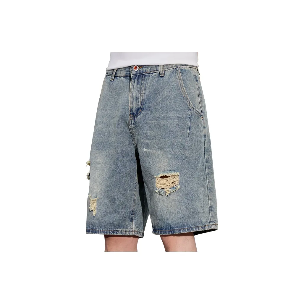 YUQIAN Джинсовые шорты Унисекс Винтажный синий