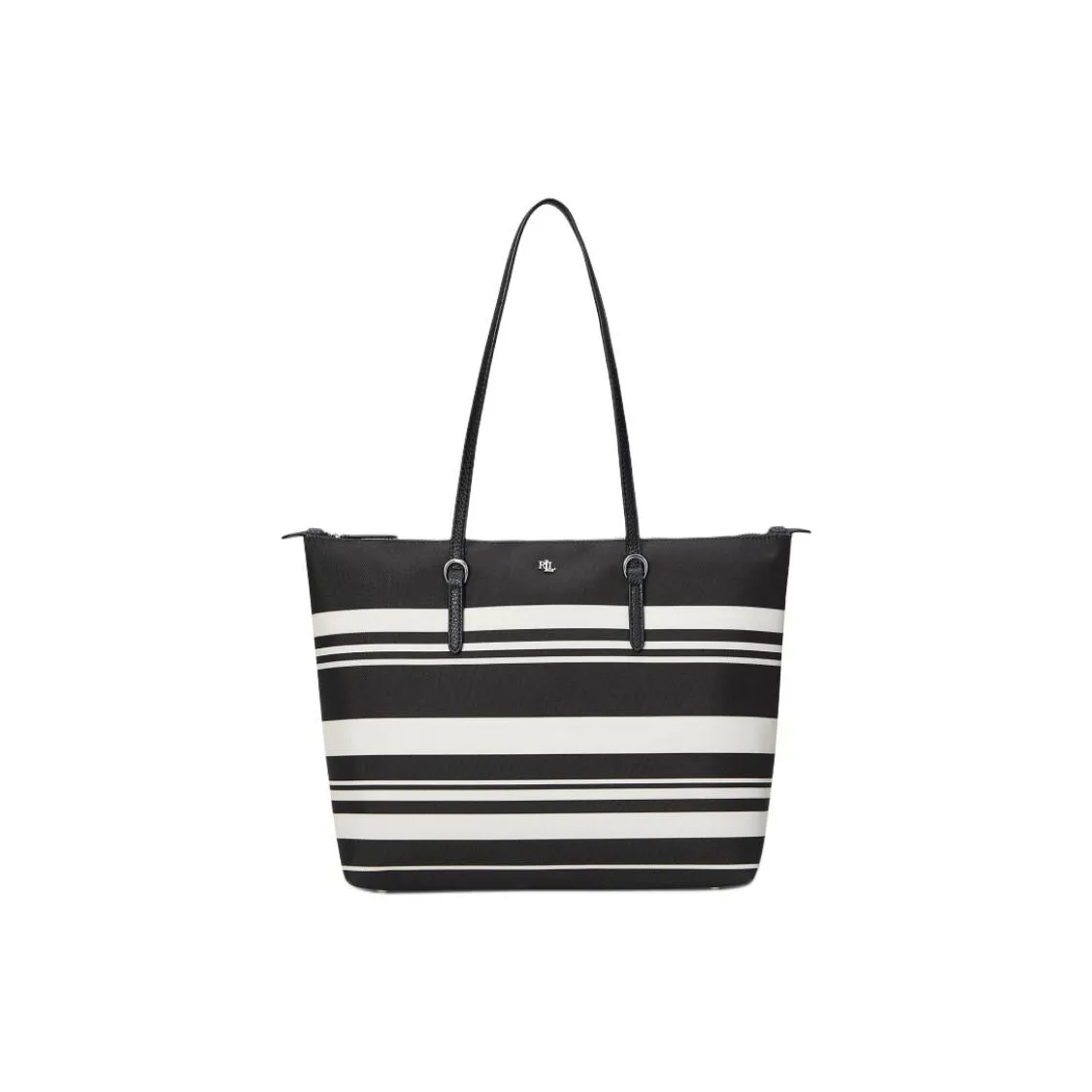 Ralph Lauren Fabric Tote Bag, Shopping Bag, Shoulder Bag Medium Size Women's Black & White
