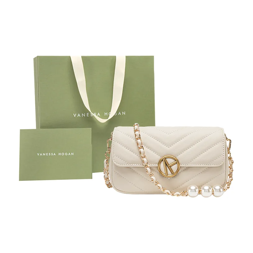 VANESSA HOGAN Корова Кожа Pearl Сумка через плечо Сумка Обычная Женская Экрю