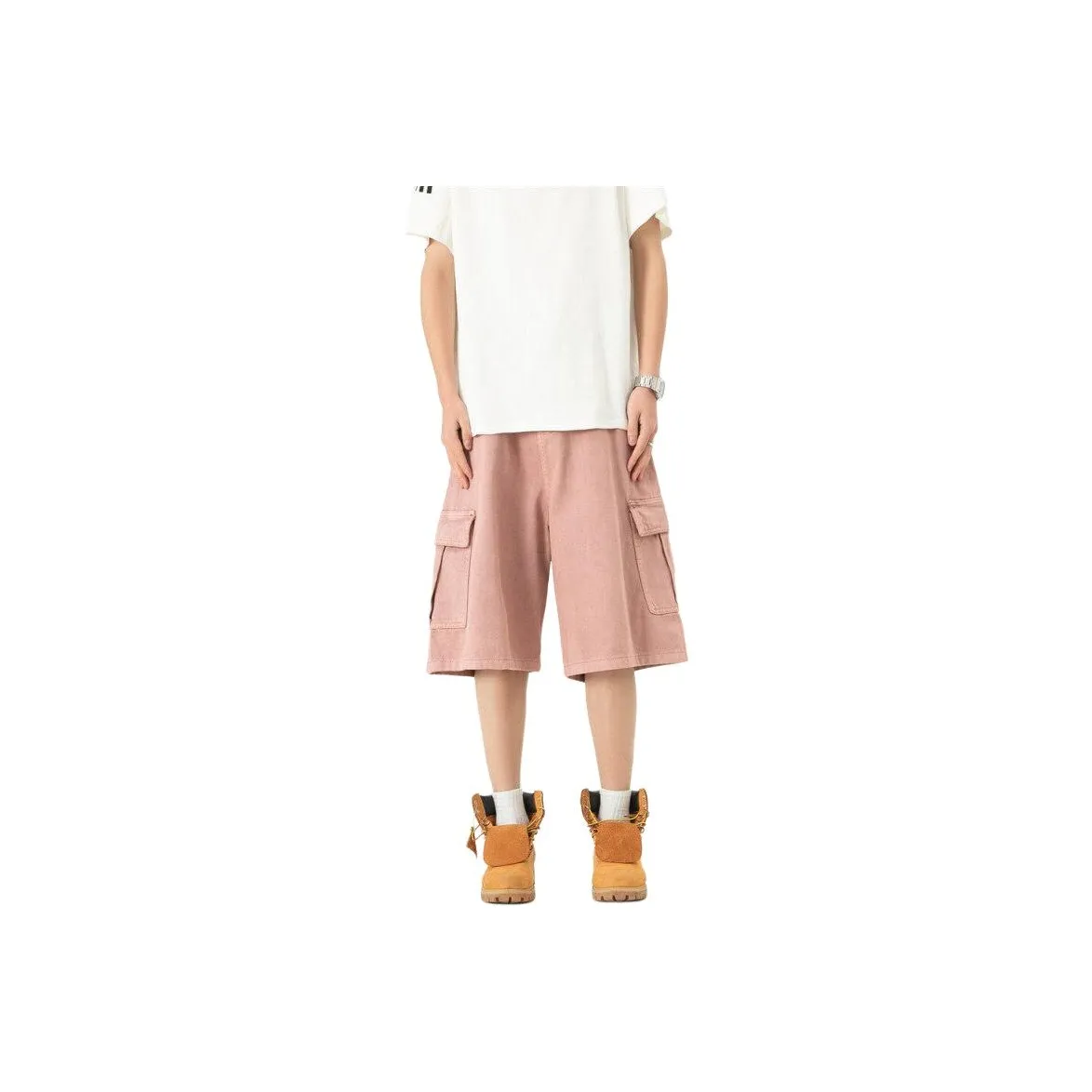 ROOMBOSE Denim Shorts Unisex Pink