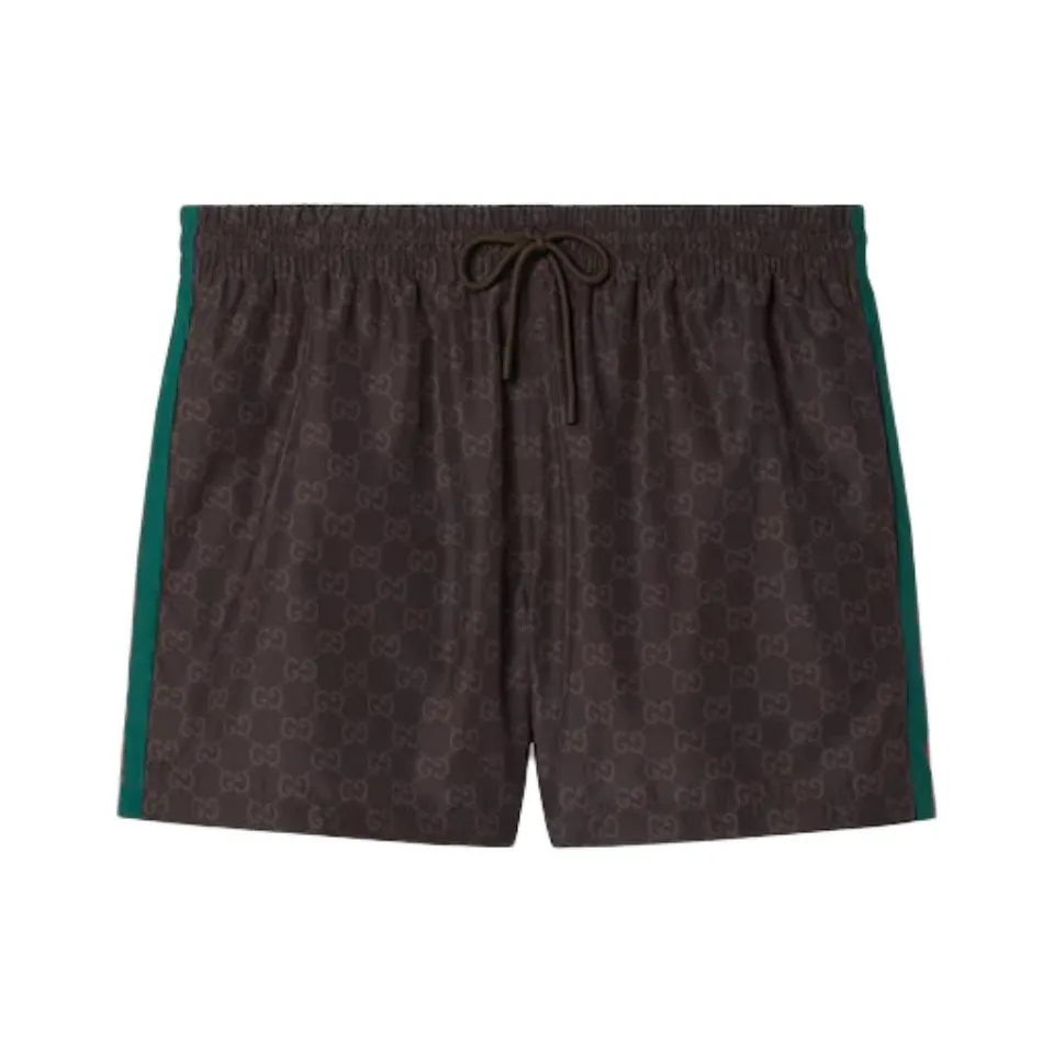 GUCCI Gg Monogram Web Detailed Swim Shorts