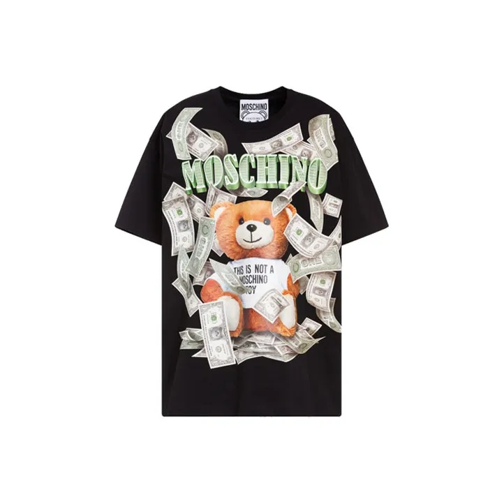 MOSCHINO Drop Shoulder Sleeve T Shirt Women's Black