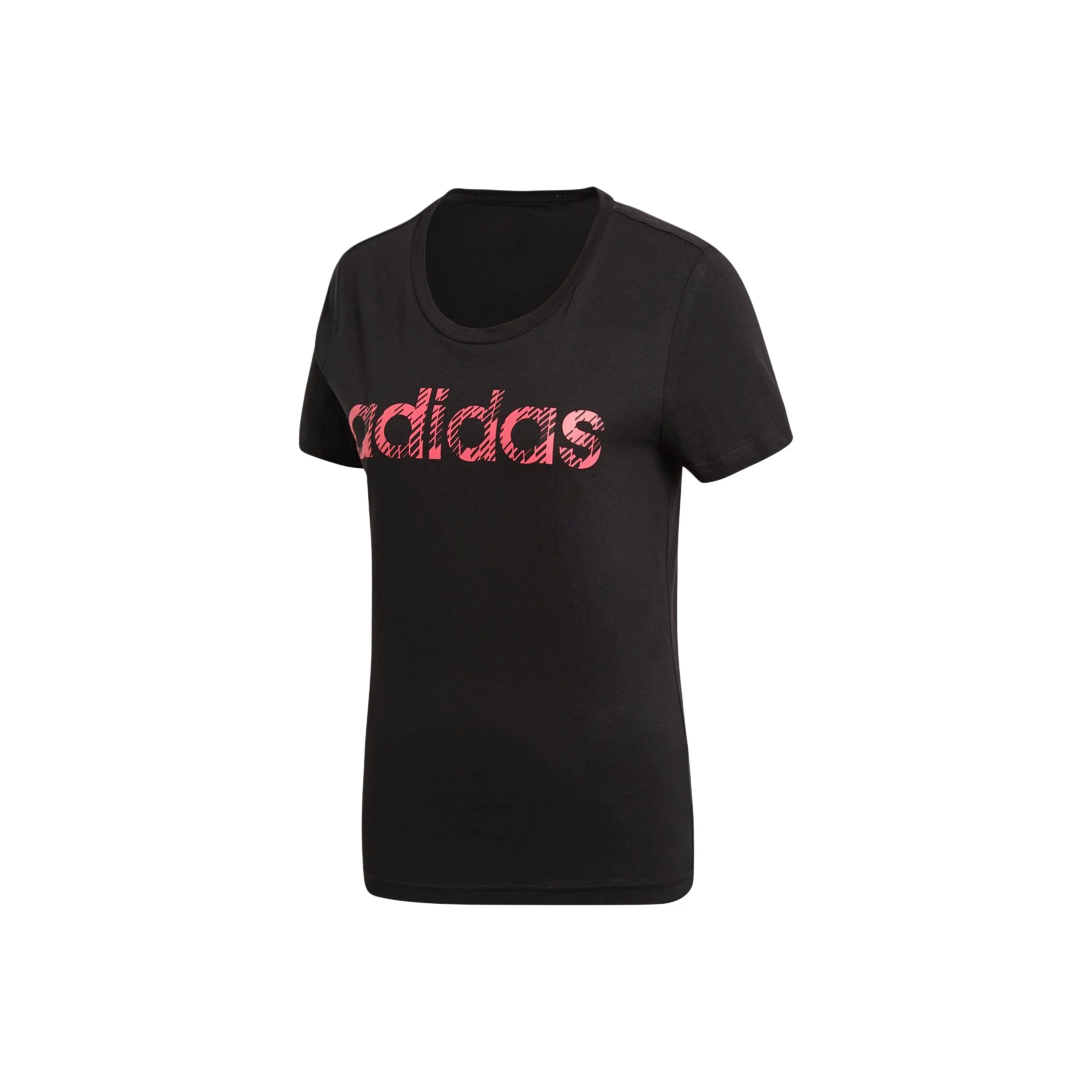 Adidas T-Shirt Женская Черный Натуральный Розовый