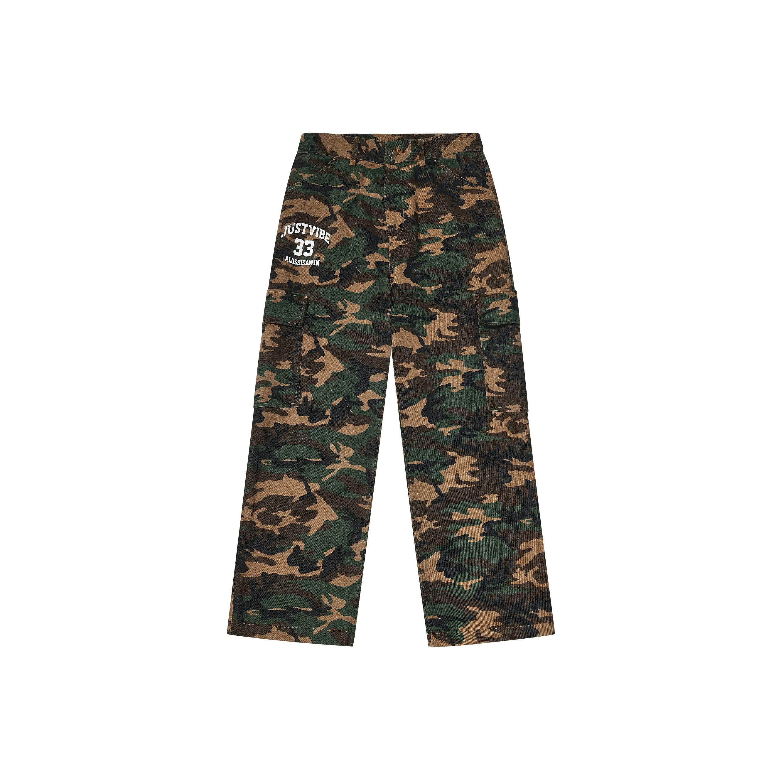 JUST VIBE Camouflage Unisex Casual Pants