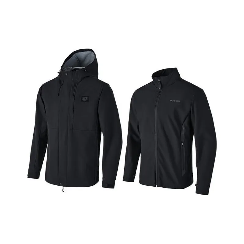 Skechers Повседневная Спортивная Одежда Мужская Угольный Черный + Угольный Черный