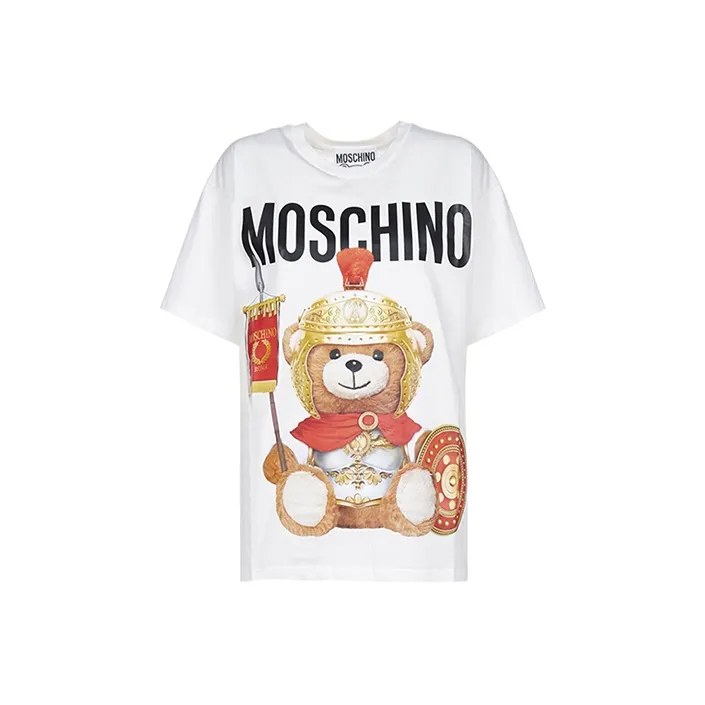 MOSCHINO Т-рубашка с оборванным рукавом женская белая