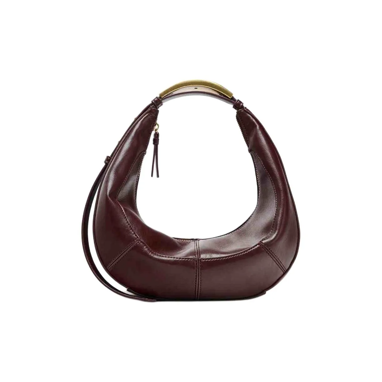 ZARA PU Crescent Bag Shoulder Bag Trumpets Women's Brown