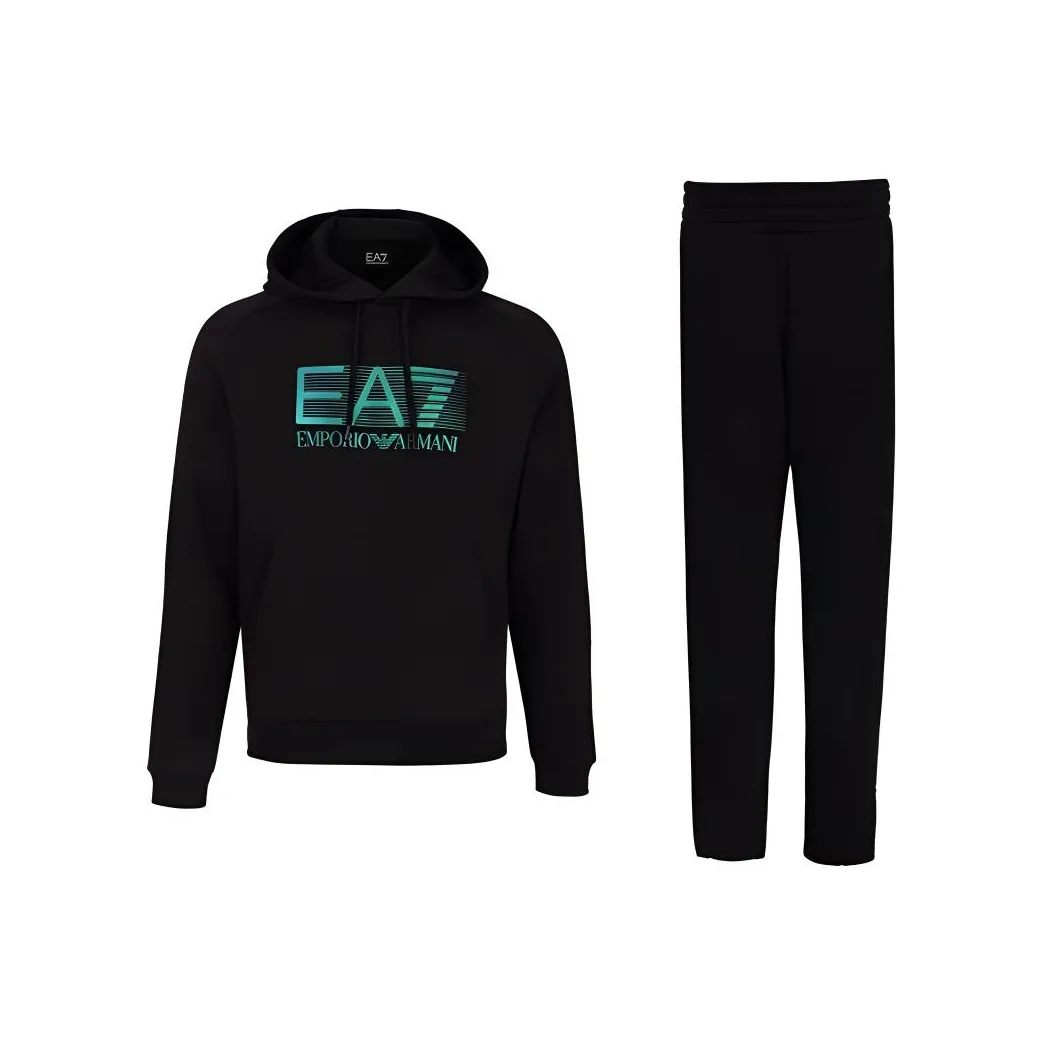 EMPORIO ARMANI EA7 FW22 Sweatshirt Set Men's Black