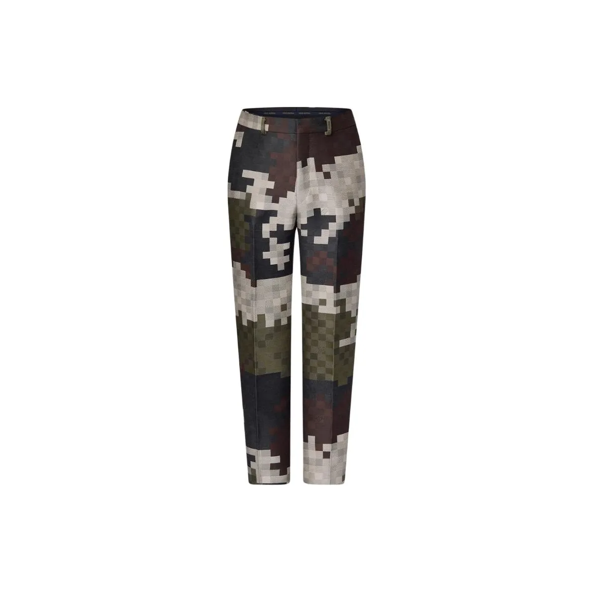 LOUIS VUITTON Tailored Cotton Damier Damoflage Cigarette Pants