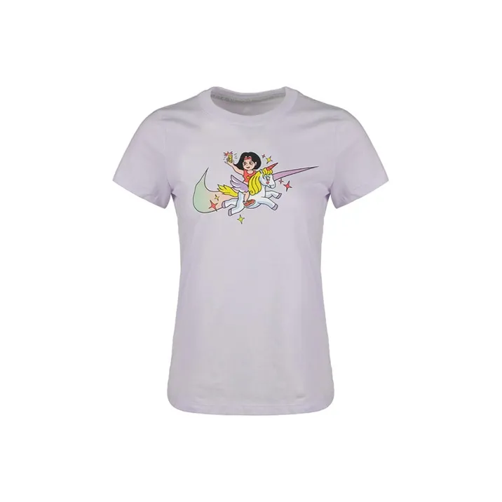 Nike Комплект с короткими рукавами T-рубашка Женская Светло-фиолетовая