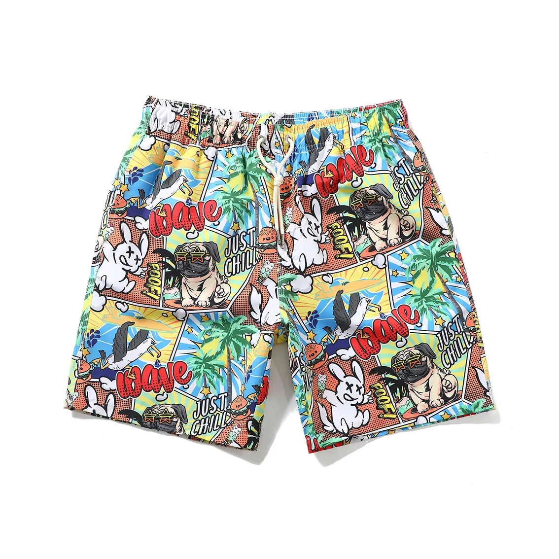GAILANG Beach Shorts Men's Anime Graffiti
