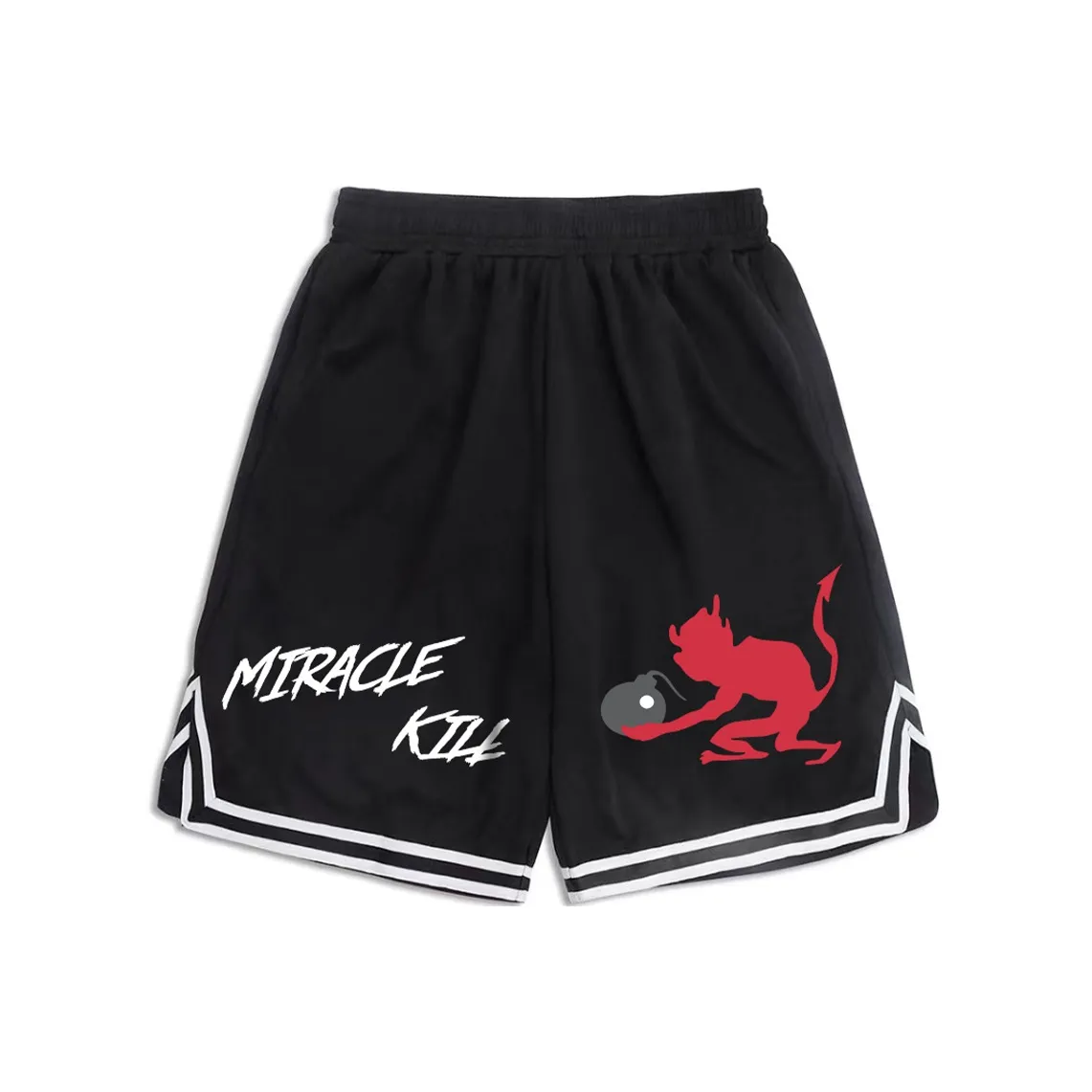 MIRACLE KILL Loose Fit Shorts Unisex Black