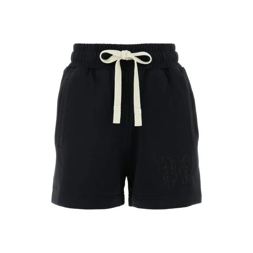 PALM ANGELS Logo embroidered Cotton Track Shorts