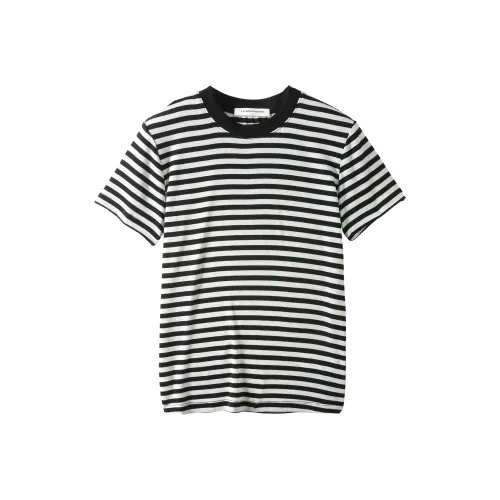 Le Alfashionline Черно-белые полосы Женские футболки