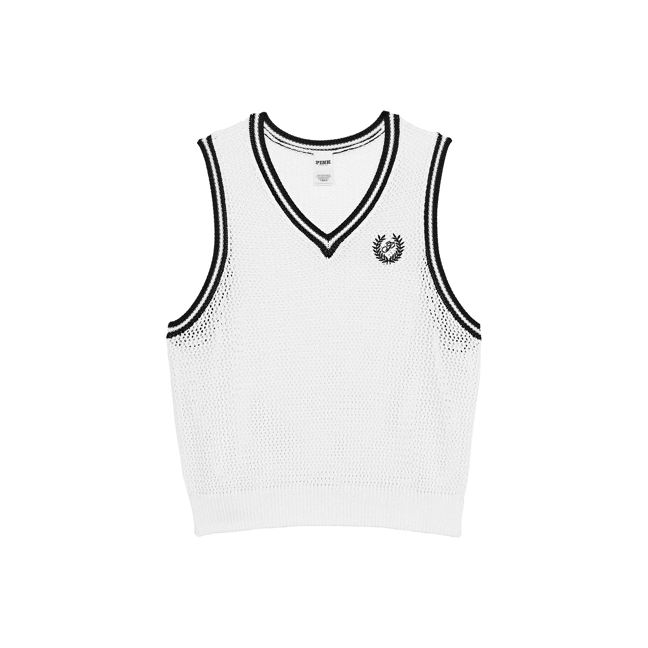 Victoria's Secret Розовый Cambridge Knit Cropped Жилет Optic Белый Майка Женские Optic Белый