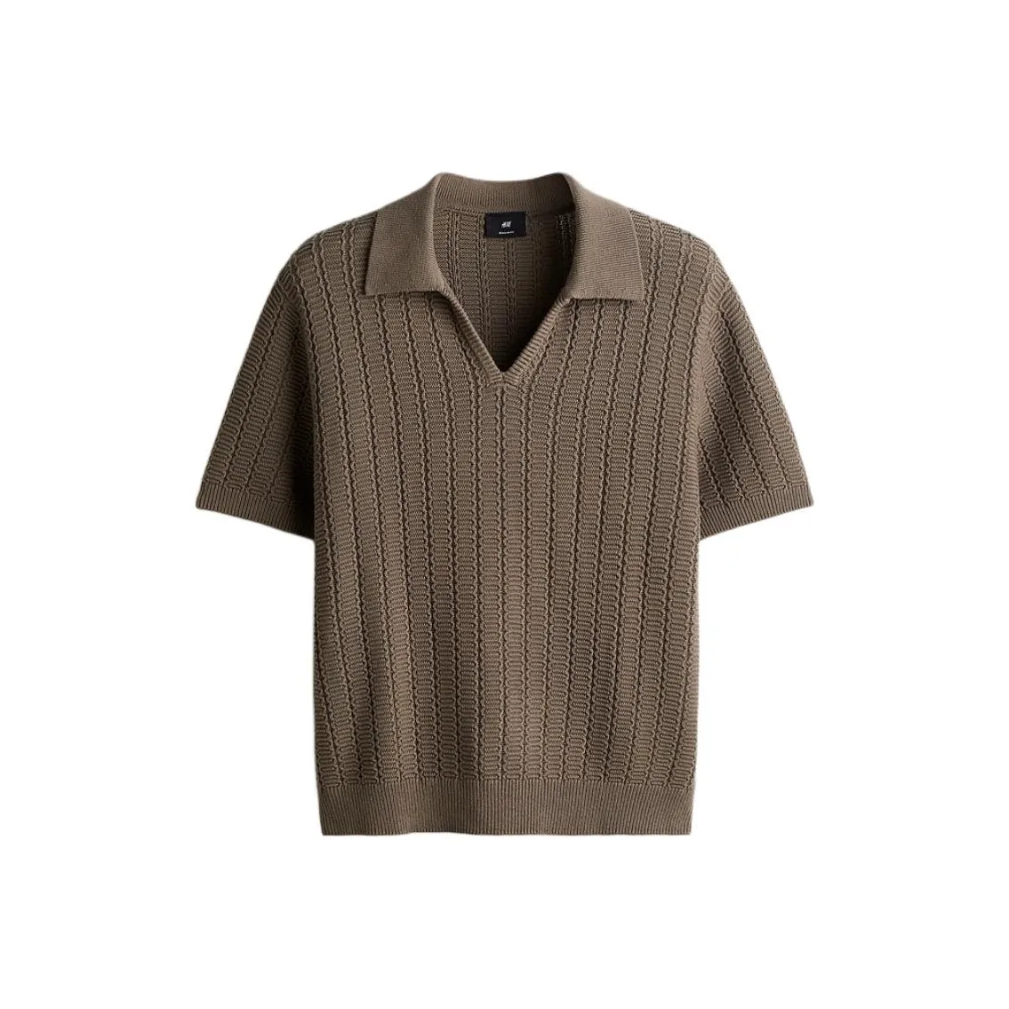 H&M Polo Shirt Men's Dark Beige