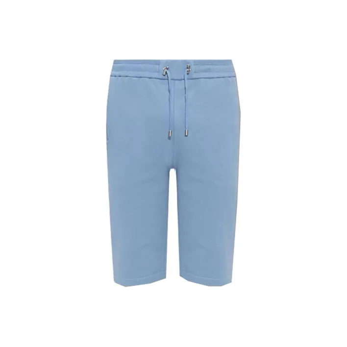 BALMAIN Logo flocked Cotton Track Shorts