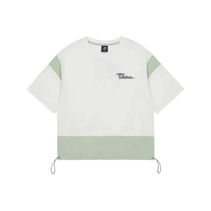 New Balance совместный бренд Комплект с рукавом T-рубашка Женская Белая