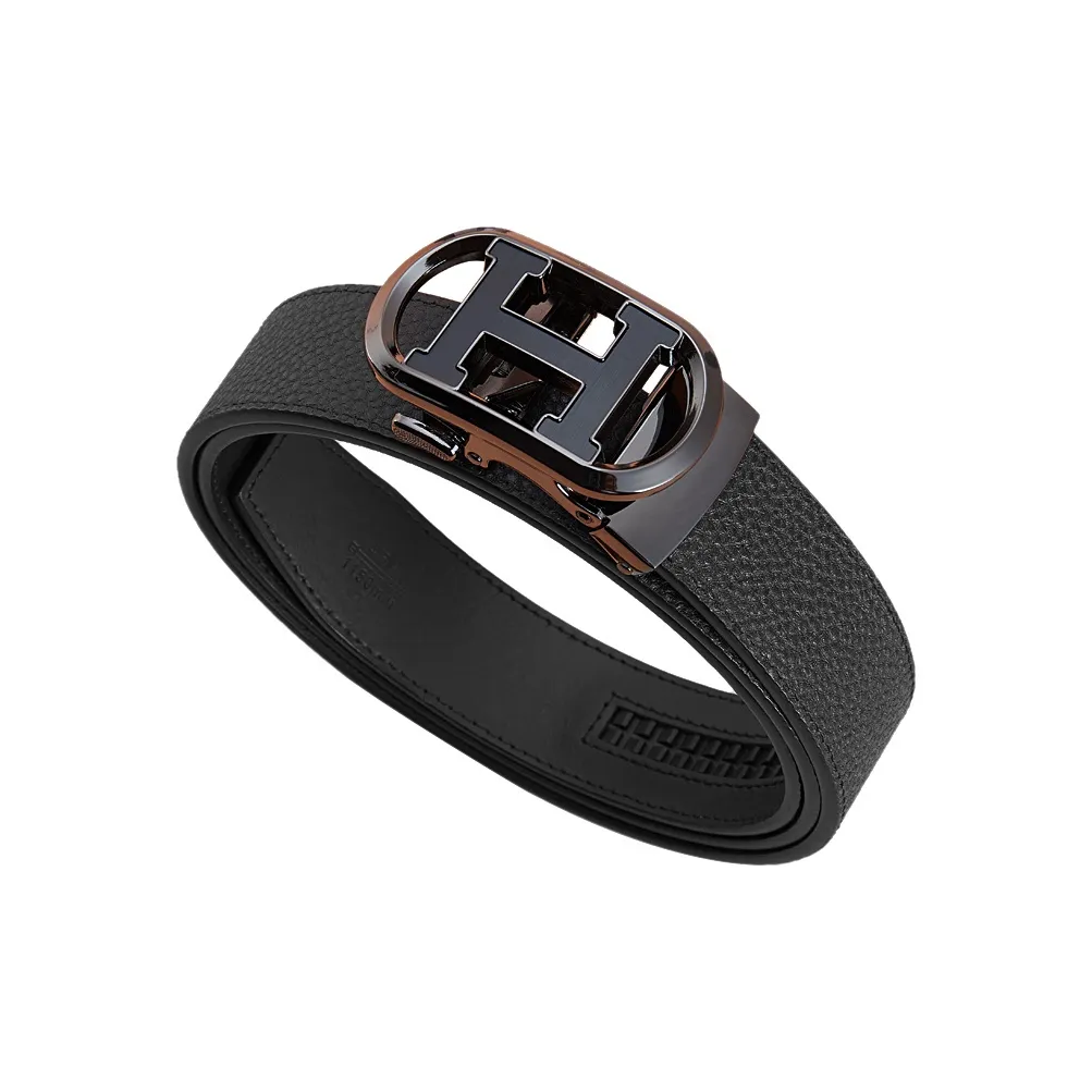 BANFU Ткань Коровья Кожа Нет Подкладка Кожаные Ремни Мужской Черный 3,5 см
