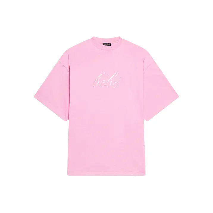 Balenciaga T-Shirt Loose Fit Women's Pink