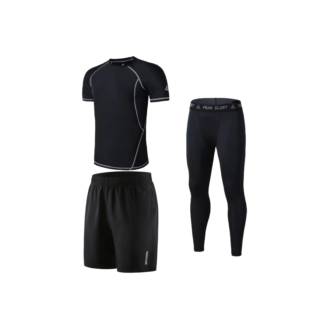 PEAK Фитнес Комплект Мужской Трёхкомпонентный Набор Черный