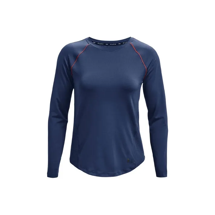 Under Armour Рукав реглан T-рубашка Женская Синяя
