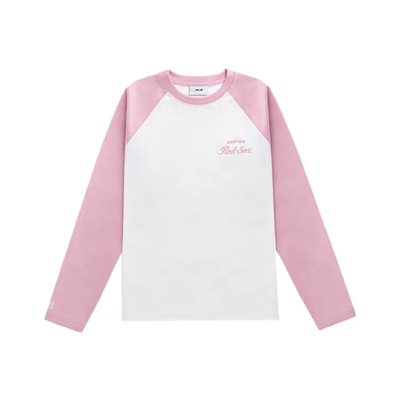 MLB Boston Red Sox Raglan Sleeve T Shirt Women's Hemp Pink