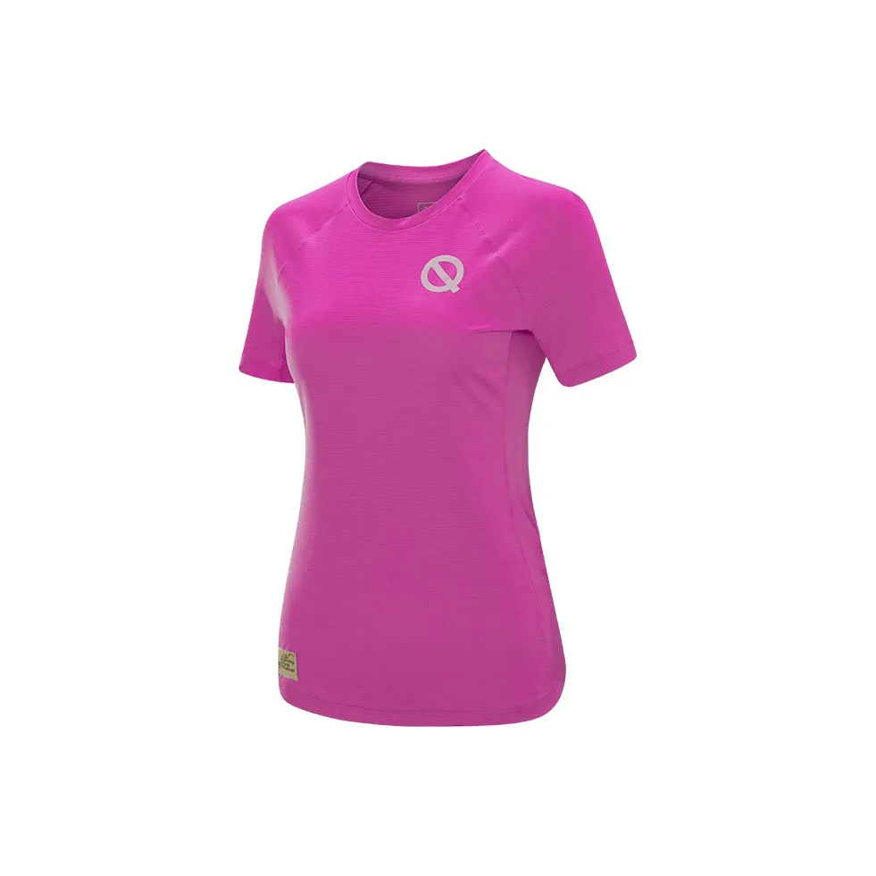 Qinkung Бег T-Shirt Женская Неоновый Розовый