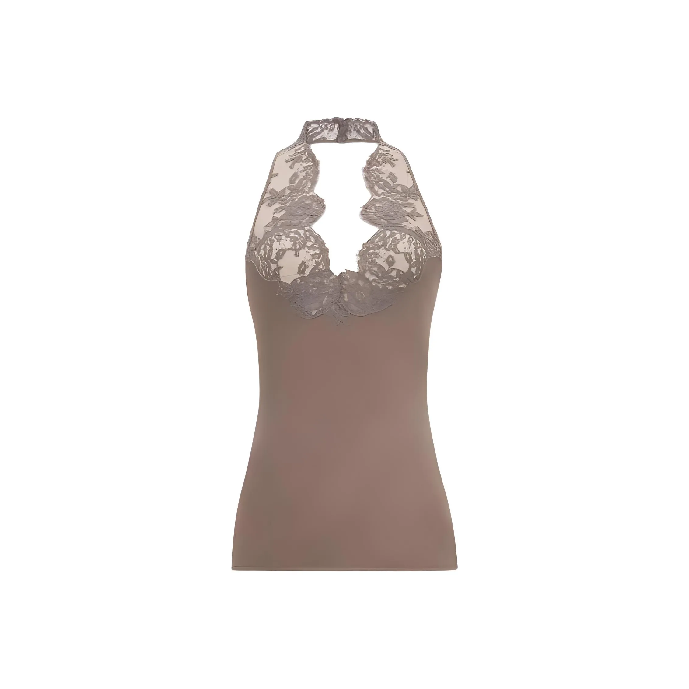 SAINT LAURENT Halter Lace Detailed Top