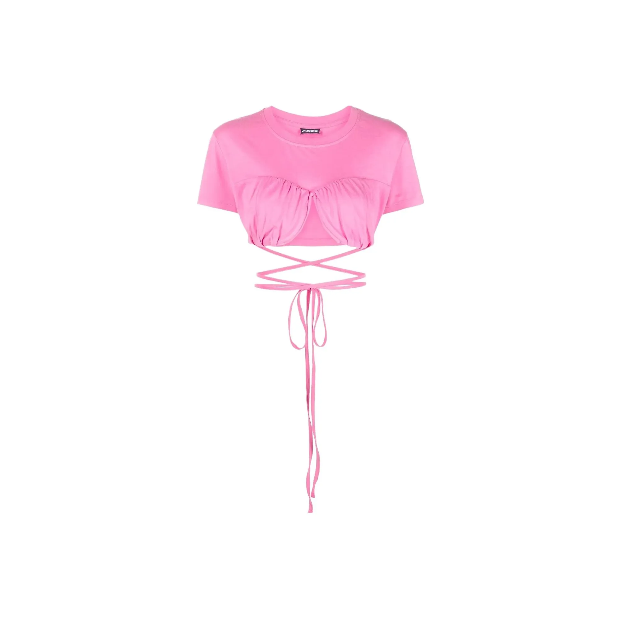 Jacquemus Le T Shirt Baci Crop Top 'Dark Pink'