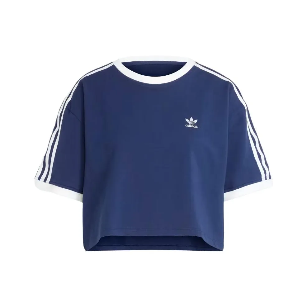 Adidas Adicolor3 Полосы Рукав с оборванным плечом T-рубашка Женская Полуночный индиго